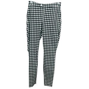 INC international concepts black white checkered pull on skinny pant size 4